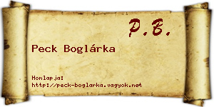 Peck Boglárka névjegykártya